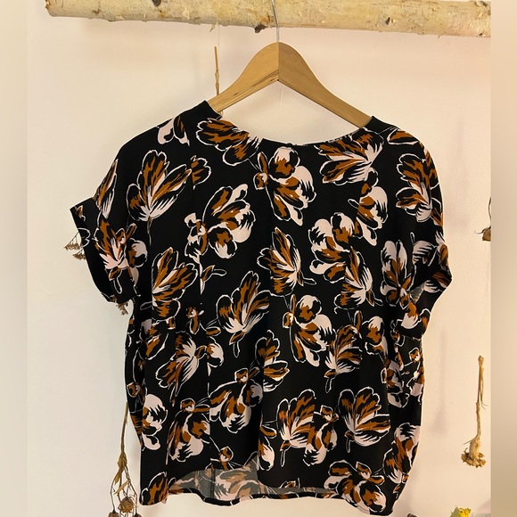 Madewell nwot Cuffed-Sleeve Shirred Top in Duskblossom - Picture 2 of 5